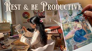 Work & Rest Mindful to boost Productivity & Well-being  Cozy Art Vlog