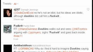 Evidence Richard Dawkins called Hamza Andreas Tzortzis a "Fuckwit"