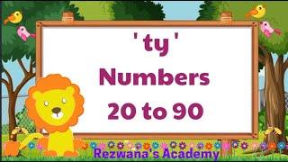 'Ty ' Numbers for kids | kindergarten Math's |