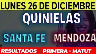 Quinielas Primera y matutina de Santa Fé y Mendoza, Lunes 26 de Diciembre