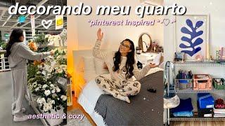 DECORANDO MEU QUARTO ESTILO PINTEREST/AESTHETIC *ikea vlog & organização*