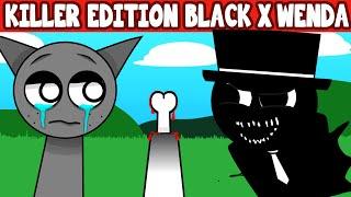 Incredibox Sprunki Retake But Mr. Black Eating Wenda - All Reactions | NEW MOD