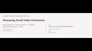 Measuring Social Value Orientation | RTCL.TV