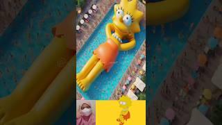 Giant version of the Simpson Family in the pool #simpsons #simpsonsrule #funny #shorts