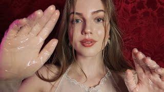 АСМР Массаж лица в перчатках с маслом • ASMR Oil face massage with gloves