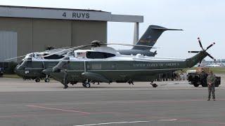 President Trump's helicopter transport for NATO summit arrives in Europe