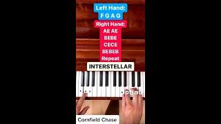 Interstellar Theme - Cornfield Chase (EASY PIANO TUTORIAL With Letter Notes) #Shorts