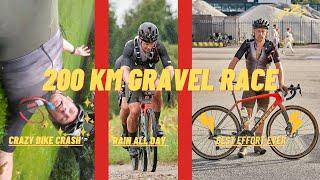 BRUTAL 200km gravel race - CRASH, puncture and hard work