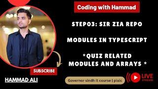 Step03_Modules in Typescript | Import and Export in Modules in Typescript | coding with Hammad