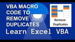 VBA Macro Code to Remove Duplicates