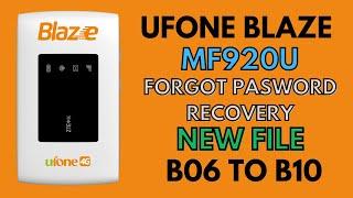 Ufone Blaze Mf920u Forgot Pasword Recovery  | Mf920u Pasword Recovery One Click  | New File 2024 