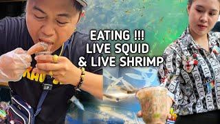 EATING LIVE SQUID & JUMPING SALAD | THAILAND FOOD ADVENTURE | TOL BULOY MUKBANG