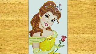 How to draw Disney Princess Belle | Step by step (Easy Drawing Tutorial) || Disney Princess Drawing