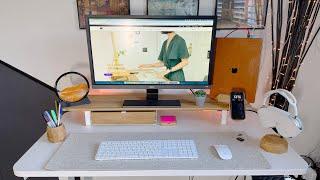 The Ultimate Minimalist Oak Wood Desk Setup!