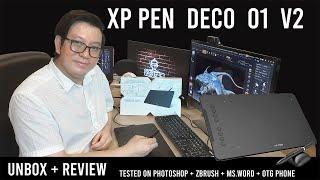 XP Pen Deco 01 v2 Unbox + Review + Draw + Sculpt + Write