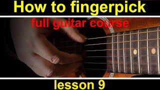 Guitar lesson 9, How to play The Troubled Heart. Fingerstyle or fingerpicking guitar lesson