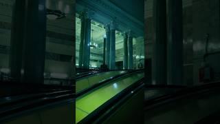 The silent emptiness of the morning subway.