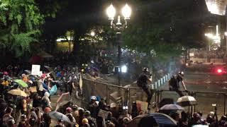 Police Respond as Fence Pulled Down at Portland Federal Building