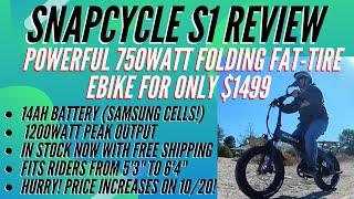 Snapcycle S1 Unboxing & Full Review! Best 750watt Foldable Ebikes I’ve Ridden! Powerful & Stable