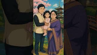 Whimsical Family Ghibli Style #trending #cute #cutebaby #ghibli #ghiblifanart #animation