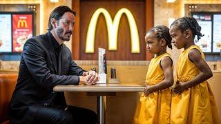 Little Black Twins Whisper to Keanu Reeves in McDonald’s, Hearing their Words He Breaks Down…