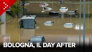 Alluvione Bologna, il day after: un pullman e numerose auto nell'acqua a Borgo Panigale