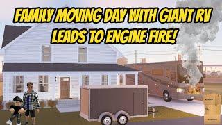 Greenville, Wisc Roblox l Realistic RV Family Moving Day - ENGINE FIRE Roleplay