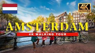  4K Amsterdam Walking Tour - Walk the Streets Amsterdam Day & Night | 4K HDR / 60fps