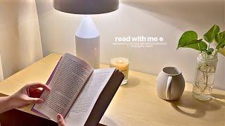 read with me  cozy evening reading, 45 mins, ambient night sounds, soft piano music