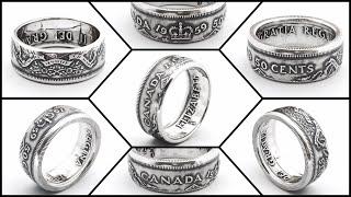 Canadian Silver Coin Ring. 50 cents Canada 1959. Manufacturing process. #canadiancoinring