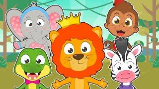 FAMILIA DEDO  con los animales salvajes  Canciones de animales para niños