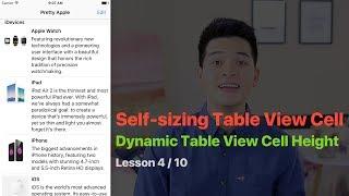 UITableView Pt 4: Create Custom Table View Cell, Dynamic Table View Cell Height, Self-Sizing Cell