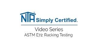 ASTM E72 Racking Testing at NTA