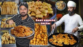 Sant Khalsa Ji Desi Ghee Jalebi, Mix Pakode, Mirchi Vada & More || Delhi Street Food
