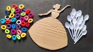 Unique Doll Wall Hanging Craft | Best Out Of Waste Cardboard and Spoons | Home Decoration Ideas