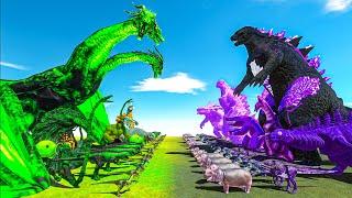 Team Green + King Ghidorah vs Godzilla + Team Purple - ARBS