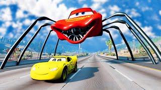 Epic Escape From The Lightning McQueen Head Eater | Car VS Lightning McQueen Head Eater BeamNG