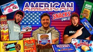 Brits try AMERICAN Snacks! (Part 2)