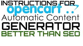 How to use the Opencart Content Page Generator | The Ultimate Opencart SEO tool