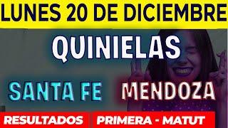 Quinielas Primera y matutina de Santa fé y Mendoza Lunes 20 de Diciembre