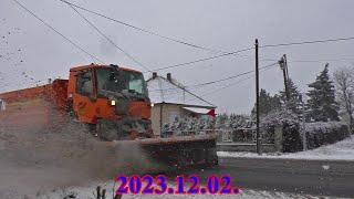 ️│2023.12.02.│Magyar Közút - veszélyes hóeltakarítás -  Dangerous Snow Pusher️│Söpte│️️ 