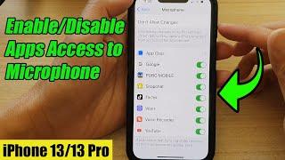 iPhone 13/13 Pro: How to Enable/Disable Apps Access to Microphone