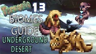 Terraria 1.3 Biomes Guide!: UNDERGROUND DESERT & UNDERGROUND PEARLSAND DESERT!