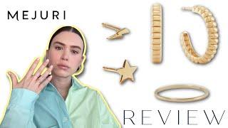 MEJURI Review-Large Charlotte Hoop Earrings, Stacker Ring, Star + Lightning Bolt Stud (14K Gold)