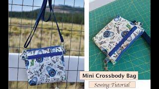 Mini crossbody bag - with zipper closure - sewing tutorial