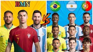 Ronaldo Messi Neymar  Brazil Argentina Portugal  Trio Comparison 