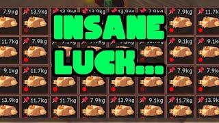 My lucky was insane.... (Using 180 moles to get the best enchant in Dig It - Roblox)