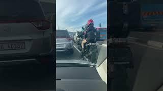 Motorbike, amazing how they go between cars. #shorts #viralvideo