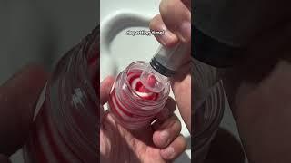 Turning my Laneige Candy Cane Lip Sleeping Mask into a squeezey lip tube! Would you try this? ️