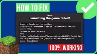 UNABLE TO LOCATE JAVA RUNTIME MINECRAFT FIX (2023) | Fix Error Launching The Game Failed